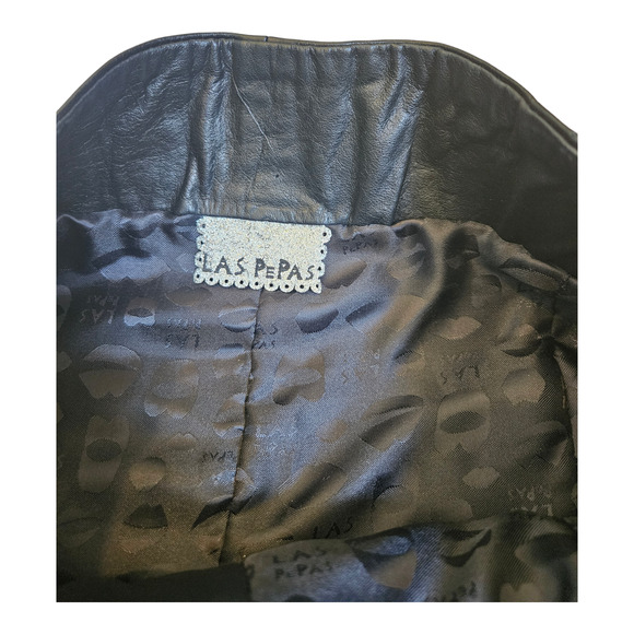 Las Pepas XS Leather Button Up Mini Skirt - Picture 2 of 7